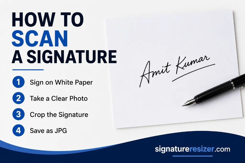 Scan Signatuires How to Scan a Signature for Online Forms (SSC, IBPS, UPSC & Railway ...